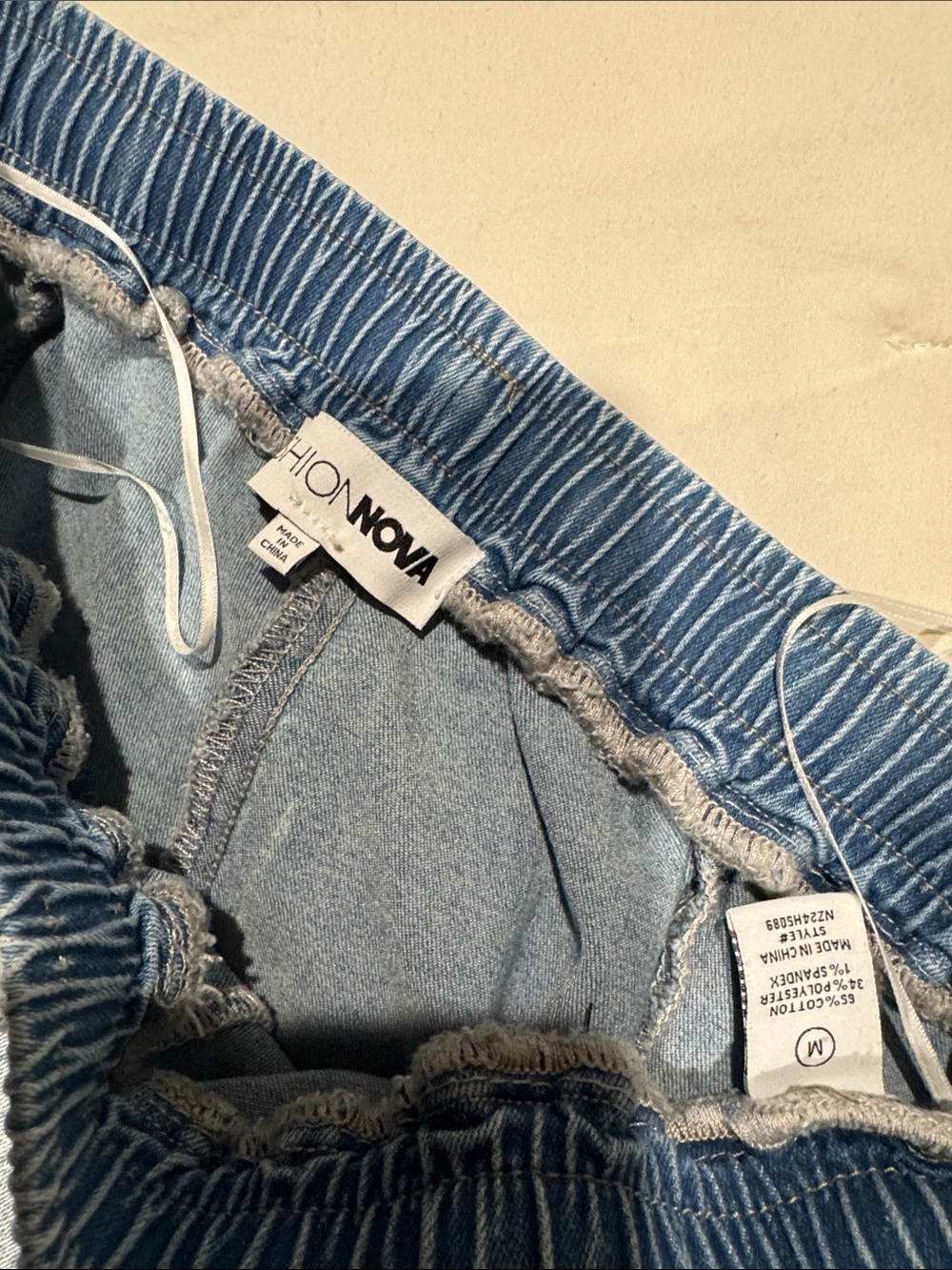 Fashion Nova Light Blue Tiered Wide-Leg Jeans - Picture 3 of 3